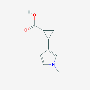 molecular formula C9H11NO2 B13222457 2-(1-Methyl-1H-pyrrol-3-yl)cyclopropane-1-carboxylic acid 