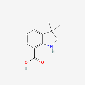 molecular formula C11H13NO2 B13222462 3,3-Dimethyl-2,3-dihydro-1H-indole-7-carboxylic acid 