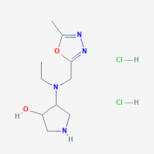 4-{Ethyl[(5-methyl-1,3,4-oxadiazol-2-yl)methyl]amino}pyrrolidin-3-ol dihydrochloride