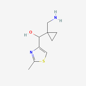 molecular formula C9H14N2OS B13222465 [1-(Aminomethyl)cyclopropyl](2-methyl-1,3-thiazol-4-yl)methanol 