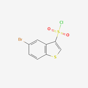 molecular formula C8H4BrClO2S2 B13222476 5-Bromo-1-benzothiophene-3-sulfonyl chloride 