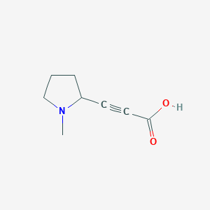 molecular formula C8H11NO2 B13222494 3-(1-Methylpyrrolidin-2-yl)prop-2-ynoic acid 