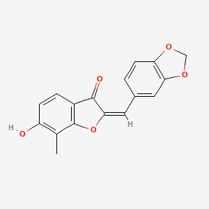 2-(2H-1,3-Benzodioxol-5-ylmethylidene)-6-hydroxy-7-methyl-2,3-dihydro-1-benzofuran-3-one