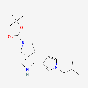 molecular formula C19H31N3O2 B13222533 tert-Butyl 1-[1-(2-methylpropyl)-1H-pyrrol-3-yl]-2,6-diazaspiro[3.4]octane-6-carboxylate 