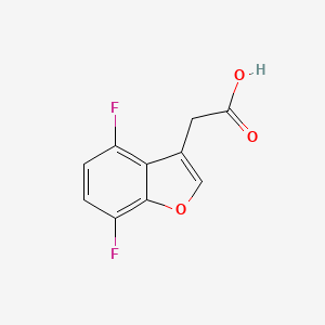 molecular formula C10H6F2O3 B13222541 2-(4,7-Difluoro-1-benzofuran-3-yl)acetic acid 