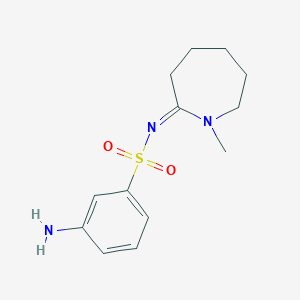 molecular formula C13H19N3O2S B13222543 (NZ)-3-amino-N-(1-methylazepan-2-ylidene)benzenesulfonamide 