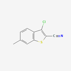 molecular formula C10H6ClNS B13222567 3-Chloro-6-methyl-1-benzothiophene-2-carbonitrile 