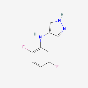 molecular formula C9H7F2N3 B13222570 N-(2,5-Difluorophenyl)-1H-pyrazol-4-amine 