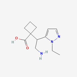 1-[2-Amino-1-(1-ethyl-1H-pyrazol-5-yl)ethyl]cyclobutane-1-carboxylic acid