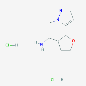 [2-(1-methyl-1H-pyrazol-5-yl)oxolan-3-yl]methanamine dihydrochloride