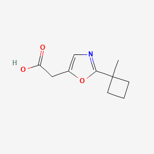 molecular formula C10H13NO3 B13222635 2-[2-(1-Methylcyclobutyl)-1,3-oxazol-5-yl]acetic acid 