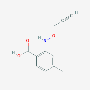 molecular formula C11H11NO3 B13222649 4-Methyl-2-[(prop-2-yn-1-yloxy)amino]benzoic acid 