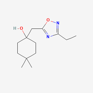 molecular formula C13H22N2O2 B13222657 1-[(3-Ethyl-1,2,4-oxadiazol-5-yl)methyl]-4,4-dimethylcyclohexan-1-ol 