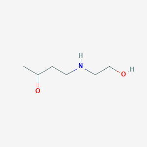 molecular formula C6H13NO2 B13222663 4-[(2-Hydroxyethyl)amino]butan-2-one 