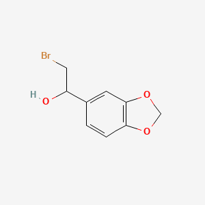 molecular formula C9H9BrO3 B13222709 1-(2H-1,3-benzodioxol-5-yl)-2-bromoethan-1-ol 