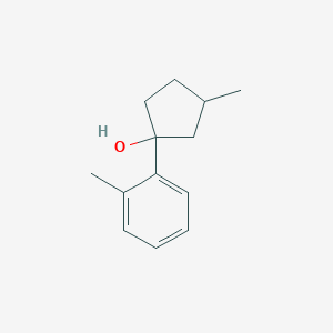 molecular formula C13H18O B13222725 3-Methyl-1-(2-methylphenyl)cyclopentan-1-ol 