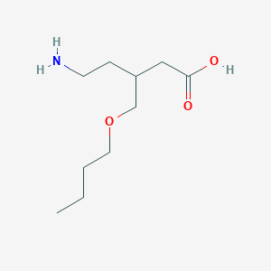 molecular formula C10H21NO3 B13222736 5-Amino-3-(butoxymethyl)pentanoic acid 