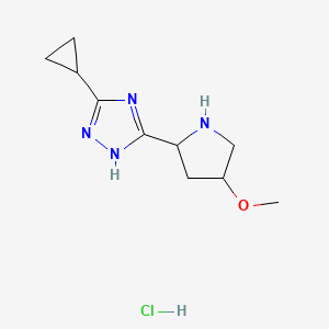 3-cyclopropyl-5-(4-methoxypyrrolidin-2-yl)-1H-1,2,4-triazole hydrochloride