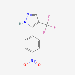 molecular formula C10H6F3N3O2 B13222741 4-(Trifluoromethyl)-5-(4-nitrophenyl)-1H-pyrazole CAS No. 790661-64-2