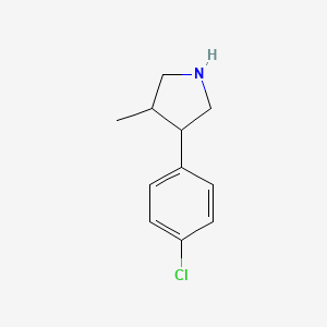 molecular formula C11H14ClN B13222745 3-(4-Chlorophenyl)-4-methylpyrrolidine 