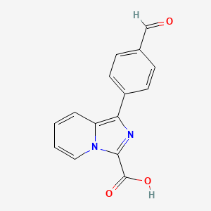 molecular formula C15H10N2O3 B13222763 1-(4-Formylphenyl)imidazo[1,5-a]pyridine-3-carboxylic acid 