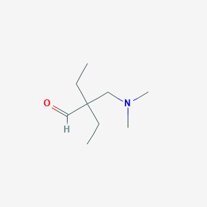 molecular formula C9H19NO B13222776 2-[(Dimethylamino)methyl]-2-ethylbutanal 