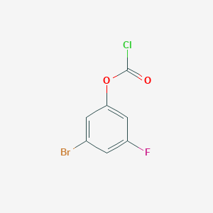 molecular formula C7H3BrClFO2 B13222877 3-Bromo-5-fluorophenyl chloroformate 