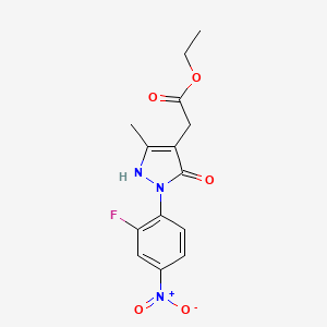 Ethyl 2-[2-(2-fluoro-4-nitrophenyl)-5-methyl-3-oxo-2,3-dihydro-1H-pyrazol-4-yl]acetate