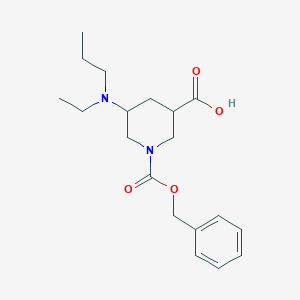 molecular formula C19H28N2O4 B13222906 1-[(Benzyloxy)carbonyl]-5-[ethyl(propyl)amino]piperidine-3-carboxylic acid 