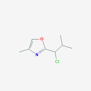 molecular formula C8H12ClNO B13222913 2-(1-Chloro-2-methylpropyl)-4-methyl-1,3-oxazole 