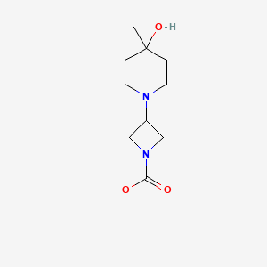 molecular formula C14H26N2O3 B1322295 tert-Butyl 3-(4-hydroxy-4-methyl-1-piperidyl)azetidine-1-carboxylate CAS No. 550371-60-3