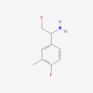 molecular formula C9H11F2N B13222985 2-Fluoro-1-(4-fluoro-3-methylphenyl)ethan-1-amine 