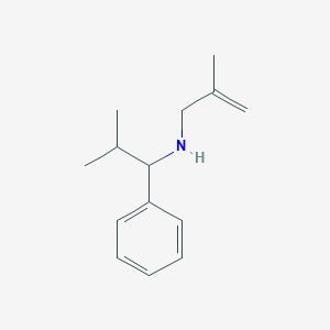 molecular formula C14H21N B13223051 (2-Methyl-1-phenylpropyl)(2-methylprop-2-en-1-yl)amine 