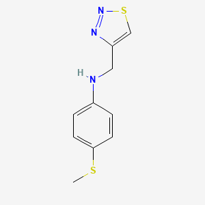 molecular formula C10H11N3S2 B13223092 4-(Methylsulfanyl)-N-(1,2,3-thiadiazol-4-ylmethyl)aniline 