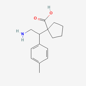 molecular formula C15H21NO2 B13223104 1-[2-Amino-1-(4-methylphenyl)ethyl]cyclopentane-1-carboxylic acid 