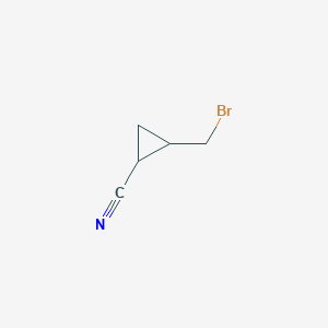 molecular formula C5H6BrN B13223118 2-(Bromomethyl)cyclopropane-1-carbonitrile 