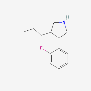 molecular formula C13H18FN B13223134 3-(2-Fluorophenyl)-4-propylpyrrolidine 