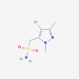 molecular formula C6H10BrN3O2S B13223157 (4-bromo-1,3-dimethyl-1H-pyrazol-5-yl)methanesulfonamide 