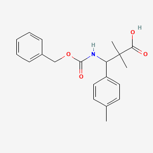 molecular formula C20H23NO4 B13223201 3-{[(Benzyloxy)carbonyl]amino}-2,2-dimethyl-3-(4-methylphenyl)propanoic acid 