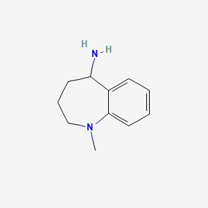 molecular formula C11H16N2 B13223224 1-methyl-2,3,4,5-tetrahydro-1H-1-benzazepin-5-amine 