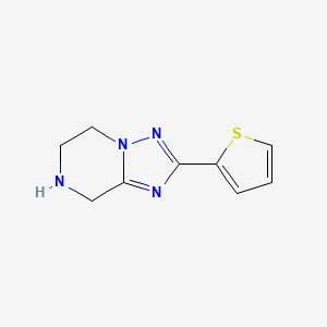 molecular formula C9H10N4S B13223239 2-(Thiophen-2-yl)-5H,6H,7H,8H-[1,2,4]triazolo[1,5-a]pyrazine 