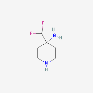 molecular formula C6H12F2N2 B13223242 4-(Difluoromethyl)piperidin-4-amine 