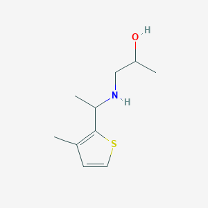 molecular formula C10H17NOS B13223248 1-{[1-(3-Methylthiophen-2-yl)ethyl]amino}propan-2-ol 