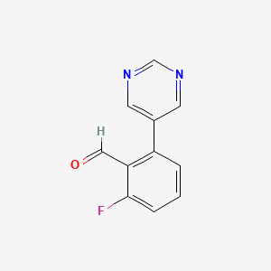 2-Fluoro-6-(pyrimidin-5-yl)benzaldehyde