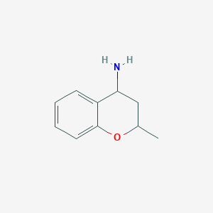 molecular formula C10H13NO B13223260 2-methyl-3,4-dihydro-2H-1-benzopyran-4-amine 