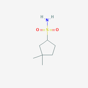 molecular formula C7H15NO2S B13223287 3,3-Dimethylcyclopentane-1-sulfonamide 