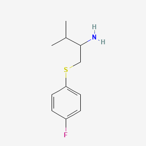 molecular formula C11H16FNS B13223290 1-[(2-Amino-3-methylbutyl)sulfanyl]-4-fluorobenzene 