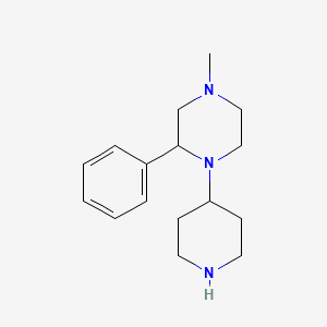 molecular formula C16H25N3 B13223320 4-Methyl-2-phenyl-1-(piperidin-4-YL)piperazine 