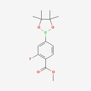 molecular formula C14H18BFO4 B1322334 Methyl 2-fluoro-4-(4,4,5,5-tetramethyl-1,3,2-dioxaborolan-2-yl)benzoate CAS No. 603122-52-7