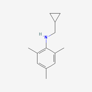 molecular formula C13H19N B13223357 N-(cyclopropylmethyl)-2,4,6-trimethylaniline 